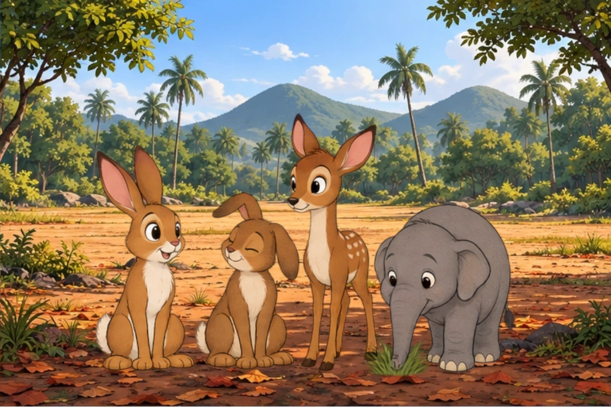 Hare explains the ordinary sound to his relieved companions.