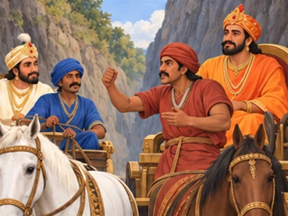 Mallika’s driver describes his king’s forceful responses to the attentive gathering.