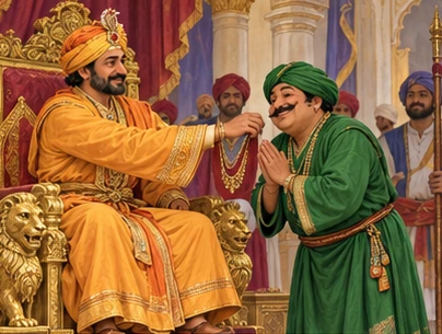 The king appoints a green-clad careless valuer before the court.