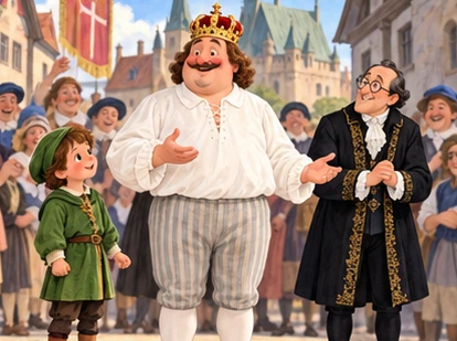 Emperor pauses procession and honestly addresses gathered townspeople.